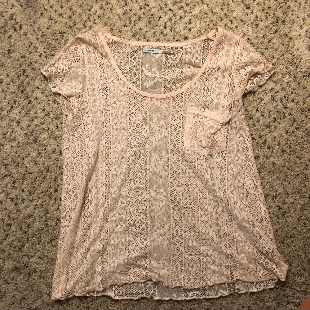 Nude/cream lace top